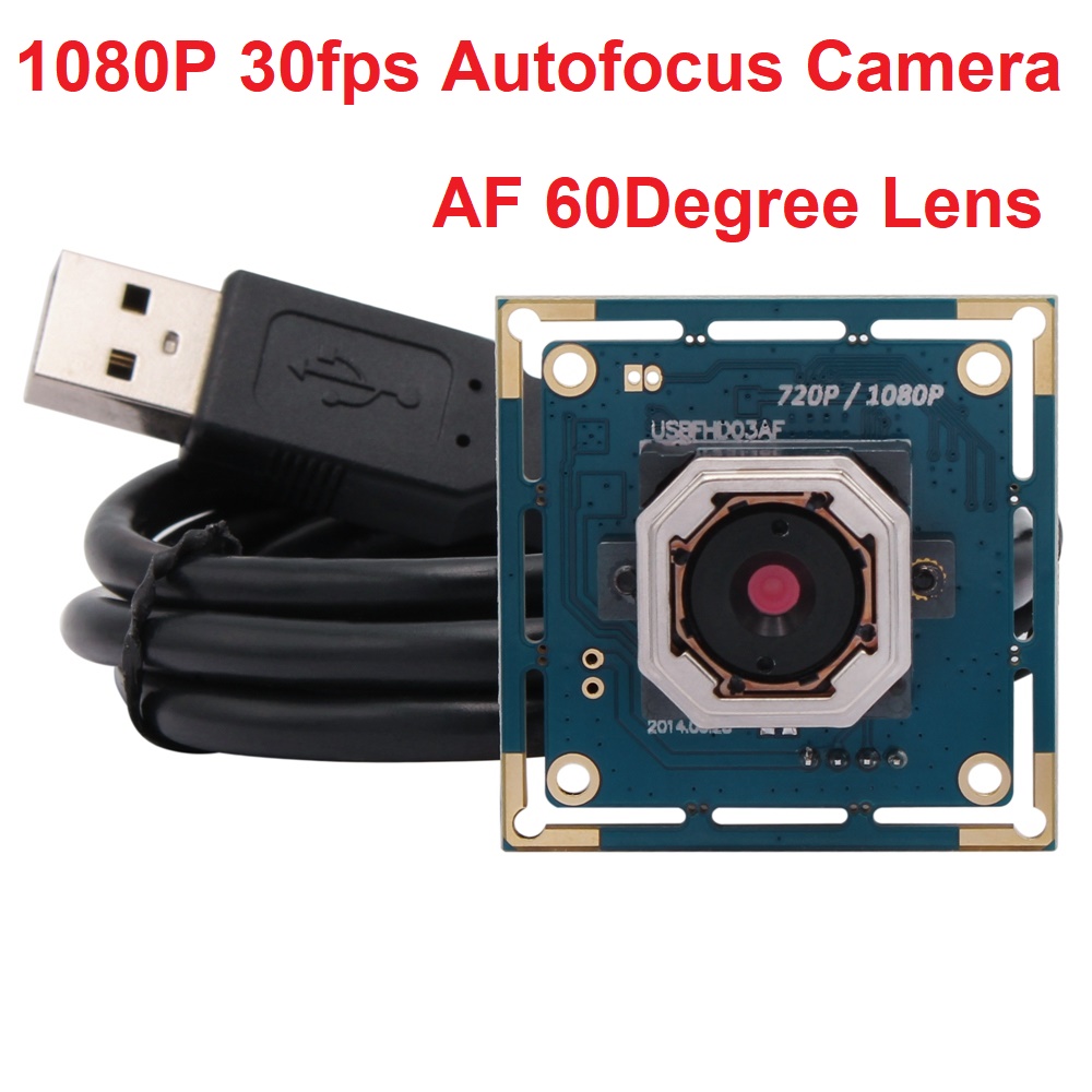 ELP High Speed 30fps 100fps Camera AF 60Degree Lens Industrial Machine Vision USB Plug Play 2MP Autofocus Camera For Robotics